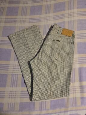 Vintage 70s LEE Boot Cut Flair Houndstooth Rider Sleek Flared Pants 30x30 Funky